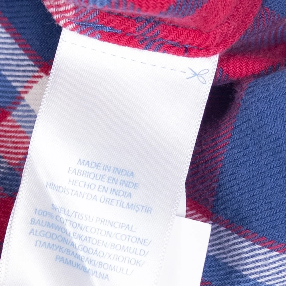 Ralph Lauren Plaid Flannel Shirt Kids 12M‎ Red Blue Long Sleeve Button Down